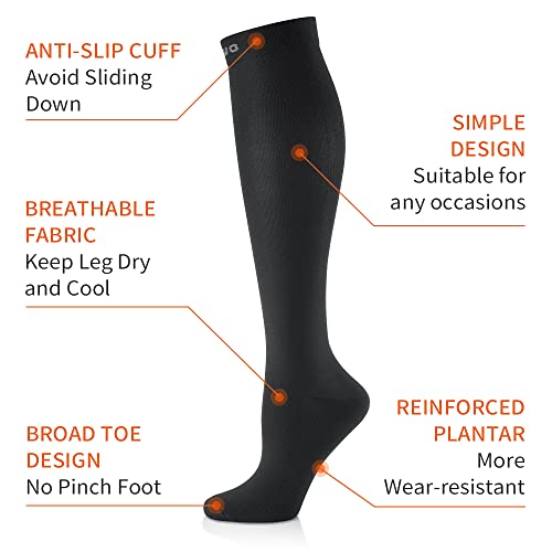 CAMBIVO 3 Pares Medias de Compresion Mujer y Hombre, Calcetines Compresivos Enfermera, Calcetines de Compresion para Running, Deporte, Ciclismo, Futbol, Volar