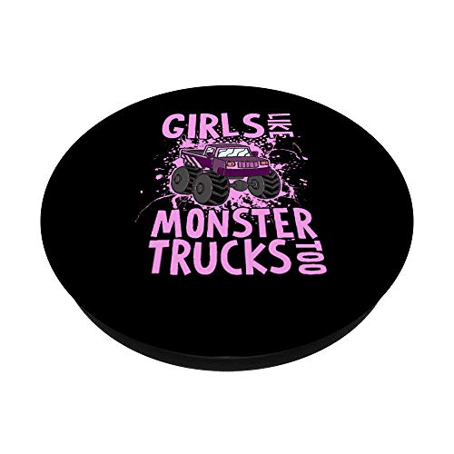 Camión Monstruo Rosa Coche De Músculos Chicas Mujer Chica PopSockets PopGrip Intercambiable