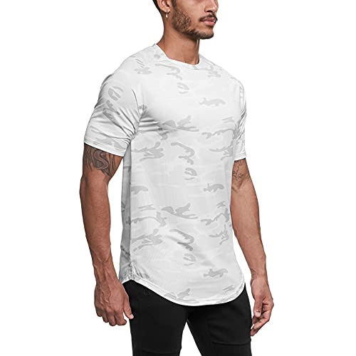 Camiseta Deportiva, Camiseta Hombre de Manga Corta Secado Rápido Ropa para Fútbol Correr Camiseta Gimnasio Transpirable y Cómoda Ropa Deportiva Hombre Camiseta