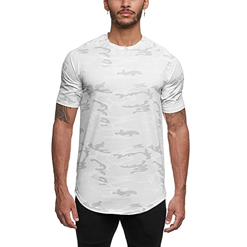 Camiseta Deportiva, Camiseta Hombre de Manga Corta Secado Rápido Ropa para Fútbol Correr Camiseta Gimnasio Transpirable y Cómoda Ropa Deportiva Hombre Camiseta