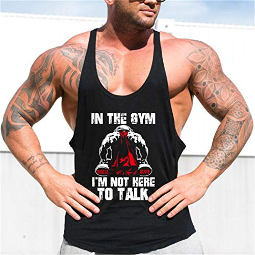 Camiseta Deportiva de Tirantes para Hombre Sin Manga Slim Fit Cómodo Fitness Top Camisetas de Tirante Gimnasio Deporte Senderismo