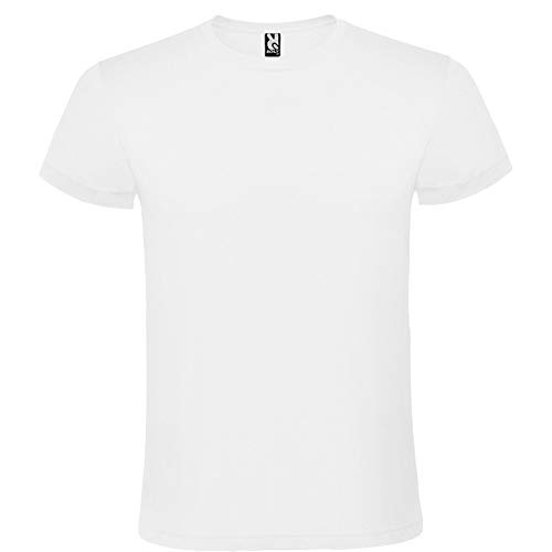 Camiseta Hombre Manga Corta | Pack 5 | Algodón | Cuello Redondo (Blanco, L)