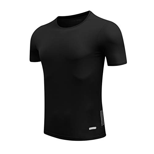 Camiseta Hombres O-Cuello Verano Casual Aptitud Deporte Secado Rápido Respirable Blusa Superior