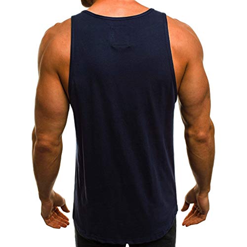 Camisetas de Tirantes Hombre,Verano Moda Hombre Diario Casual Deporte Gym Camiseta sin Mangas Original Impresión de Letras Chandal Hombre Top Chaleco T-Shirt Camisas Camiseta básica tee vpass