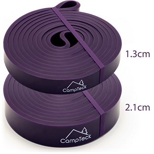 CampTeck Banda Elastica Resistencia para Estiramiento Gimnasia, Ballet, Yoga, Aeróbicos, Entrenamiento, Pilates, Pull up, Levantamiento de Pesas, Flexibilidad, etc. – Púrpura, Ancho (1.3 cm)