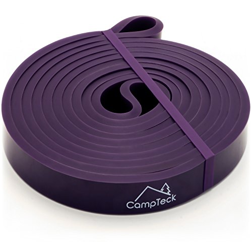 CampTeck Banda Elastica Resistencia para Estiramiento Gimnasia, Ballet, Yoga, Aeróbicos, Entrenamiento, Pilates, Pull up, Levantamiento de Pesas, Flexibilidad, etc. – Púrpura, Ancho (1.3 cm)