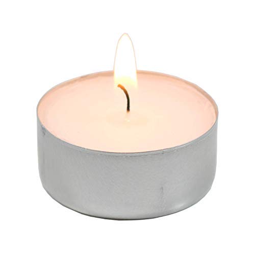 Candelo - Juego de 100 Velas de té en blanco sin aroma – 3,5 x 1,8 cm cada vela – 4 horas de combustión Carcasa de aluminio