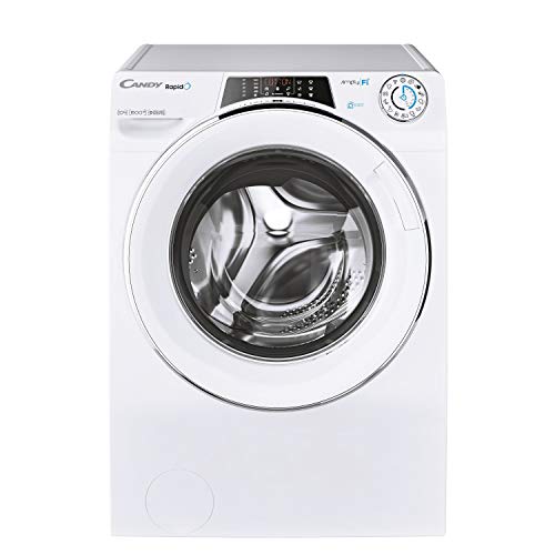 Candy RapidÓ RO 16106DWMCE/1-S - Lavadora 10 kg, Motor inverter, WiFi, Alexa y Google Home, Función Snap y Wash, Vapor, 9 ciclos rápidos, 1600 rpm, Blanco