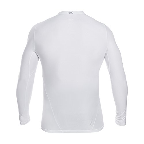 Canterbury Thermoreg Base Layer Top de Manga Larga, Uomo, Blanco, L