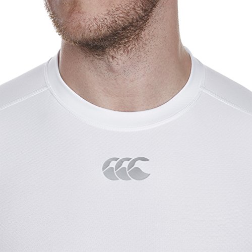 Canterbury Thermoreg Base Layer Top de Manga Larga, Uomo, Blanco, L