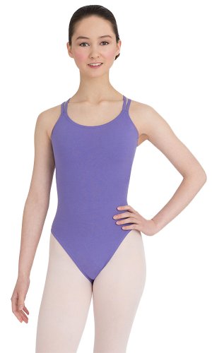 Capezio Maillot Camisola clásica de doble correa para mujer, amatista, talla grande