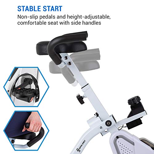 Capital Sports Azura Desk Bike - pedaleador, pedaleador electrico, bicicleta para cardio para oficina, volante de inercia de 7,5 kg, MagResist 8 niveles, pedalear sentado, consola de mesa, blanco