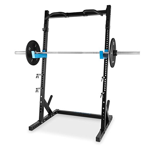 CapitalSports Racktor - Jaula musculacion, Power Rack con 35 Alturas, Dominadas Torre con 2 Ganchos en J, Brazos de Seguridad, Barra dominadas, 4 Soportes para Discos de hasta 31mm, Negro