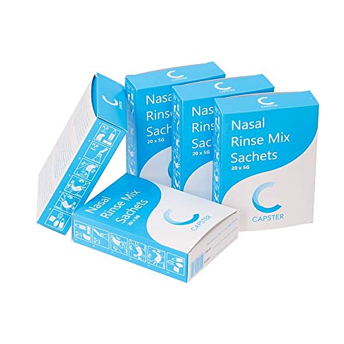 Capster Sal de Lavado Nasal Solución Bolsas 500g | 100x 5g bolsitas de Irrigación Nasal | Hecho en Europa