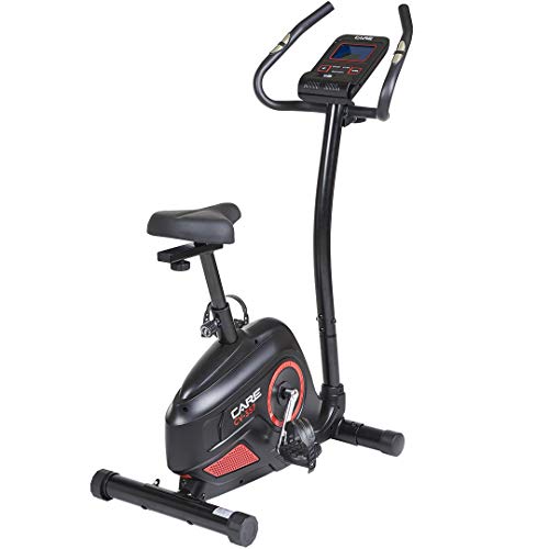 CARE FITNESS - Bicicleta estática CV-357 - 10 funciones, 21 programas - Rueda de inercia de 7 kg - Frenado magnético - Bicicleta de ciclismo elegante y eficiente