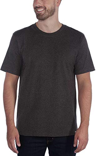 Carhartt Workwear Solid T-Shirt Camiseta Funcional de Trabajo, Carbon Heather, L de los Hombres