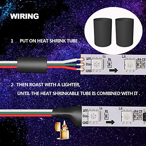 CARLITS 22AWG 20m 2x0.3mm² Cable de Extensión de 3 Conductores Línea de Alambre de Cobre Estañado Trenzado de Calibre 22 3 Para WS2812b WS2811 Tira Luz LED RGB Sueño Color