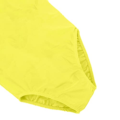 Carnavalife Maillot Ballet Danza Niñas sin Mangas, Leotardos de gimnasia con estilo camisola, Maillot Baillot de Cuello Redondo para Gimnasia Baile Fiesta (Amarillo, 7-9 años)