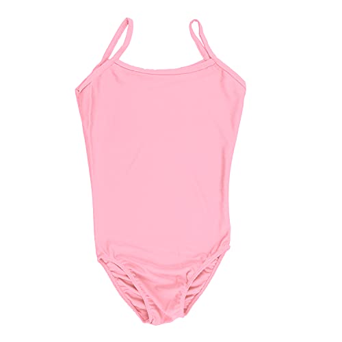 Carnavalife Maillot Ballet Danza Niñas sin Mangas, Leotardos de gimnasia con estilo camisola, Maillot Baillot de Cuello Redondo para Gimnasia Baile Fiesta (Rosa, 1-3 años)