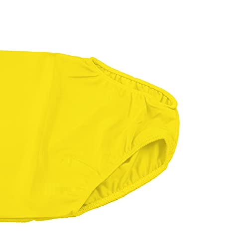 Carnavalife Maillot Ballet Danza Niñas sin Mangas, Maillot Baillot de Cuello Redondo para Gimnasia Baile Fiesta (Amarillo, 1-3 años)