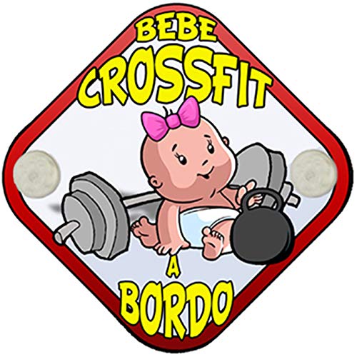 Cartel bebé a bordo Bebé Crossfit a bordo niña