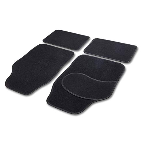 Cartrend 10598 - Alfombrillas para Coche (4 Piezas, Hilo Brillante), Color Negro