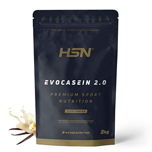 Caseína Micelar de HSN Evocasein 2.0 | Vainilla 2 Kg = 67 Tomas por Envase | Proteína Lenta Digestión para Antes de Dormir | Recuperador Muscular Nocturno | No-GMO, Vegetariana, Sin Gluten