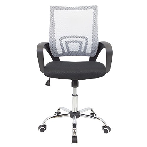 CashOffice - Silla de Escritorio Ergonómica, Silla de Oficina Giratoria con Respaldo Transpirable (Gray)