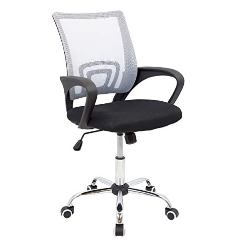 CashOffice - Silla de Escritorio Ergonómica, Silla de Oficina Giratoria con Respaldo Transpirable (Gray)