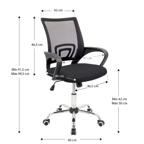 CashOffice - Silla de Escritorio Ergonómica, Silla de Oficina Giratoria con Respaldo Transpirable (Gray)