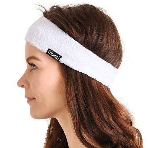 Casualbox Unisex Deportes Cinta Para El Pelo - Sudor Absorción Algodón Vendas Para Yoga Y Pilates Blanco