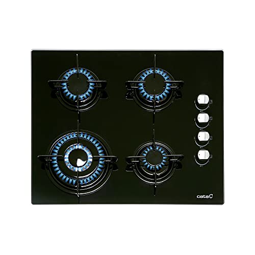 Cata | Modelo CIB 6031 BK | 4 Quemadores de Gas Butano | Ancho de 59cm | Acabado en Cristal Negro