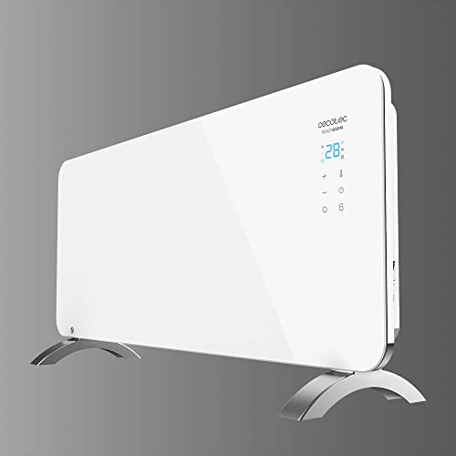 Cecotec Radiador Eléctrico Bajo Consumo Ready Warm 6750 Crystal Connection. Wifi, 2000 W, Termostato Regulable, 2 Modos, Temporizador, Soporte de pie, Protección sobrecalentamiento