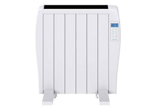 Cecotec Radiador Eléctrico Bajo Consumo ReadyWarm 1200 Thermal. 6 Elementos, 900 W, De pared o pie, 3 Modos, Temporizador, Mando a Distancia, Pantalla LED, Blanco