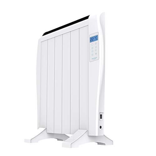 Cecotec Radiador Eléctrico Bajo Consumo ReadyWarm 1200 Thermal. 6 Elementos, 900 W, De pared o pie, 3 Modos, Temporizador, Mando a Distancia, Pantalla LED, Blanco