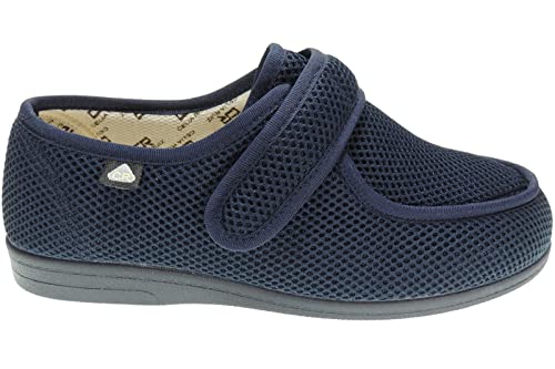 CELIARUIZ Wallaby-REJ Zapatilla Wallaby Rejilla Extra Ancho Especial Antibacteriana Sanitized Diabéticos Posoperatorio Ajuste Velcro Hombre Mujer Unisex Marino Talla 38