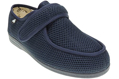 CELIARUIZ Wallaby-REJ Zapatilla Wallaby Rejilla Extra Ancho Especial Antibacteriana Sanitized Diabéticos Posoperatorio Ajuste Velcro Hombre Mujer Unisex Marino Talla 38