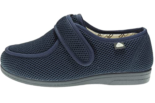 CELIARUIZ Wallaby-REJ Zapatilla Wallaby Rejilla Extra Ancho Especial Antibacteriana Sanitized Diabéticos Posoperatorio Ajuste Velcro Hombre Mujer Unisex Marino Talla 38