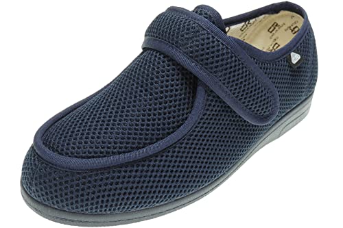 CELIARUIZ Wallaby-REJ Zapatilla Wallaby Rejilla Extra Ancho Especial Antibacteriana Sanitized Diabéticos Posoperatorio Ajuste Velcro Hombre Mujer Unisex Marino Talla 38