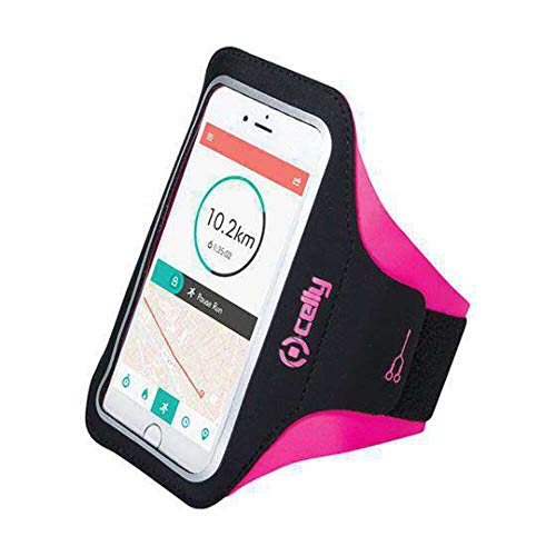 Celly ARMBANDXXLPK– Brazalete para Smartphones, color Negro y Rosa