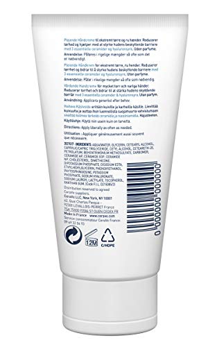 CeraVe - Crema de manos reparadora, 50ml, crema de manos para manos secas y ásperas, con glicerina y 3 ceramidas esenciales