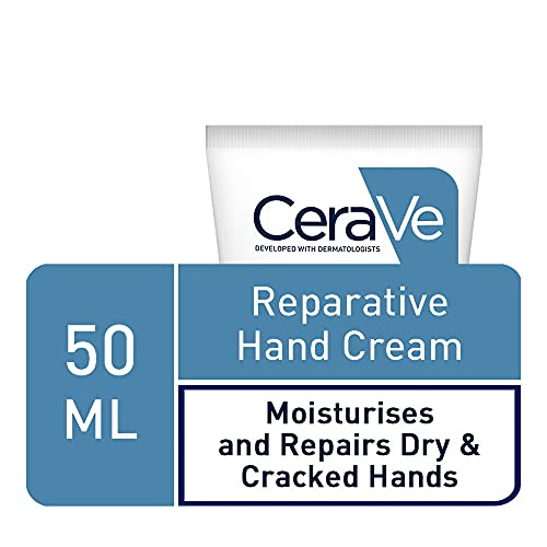 CeraVe - Crema de manos reparadora, 50ml, crema de manos para manos secas y ásperas, con glicerina y 3 ceramidas esenciales