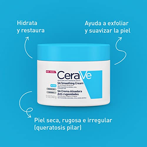 CeraVe SA Crema suavizante | 340 g/12 oz | Hidratante para piel más suave en solo 3 días*