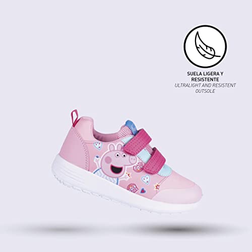 CERDÁ LIFE'S LITTLE MOMENTS Zapatillas de Verano con Velcro de Peppa Pig para Facilitar Ponerselas Muy Ligeras, Rosa, 27 EU