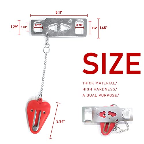 Cerradura de puerta portátil compatible, cerradura de viaje, adecuado para la familia, viajes, hotel, alquiler, apartamento, dormitorio, uso, proporciona protección adicional para puertas y ventanas