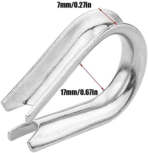 Cersaty® - Guardacabos de alambre de acero inoxidable 304, 6 mm, 22 unidades