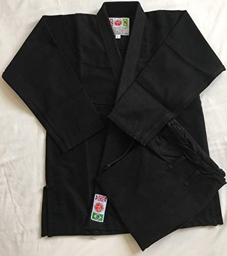 Certified Grappler BJJ Gi Black Premium calidad a juego puntada brasileña Jiu Jitsu Pearl Weave (A2)