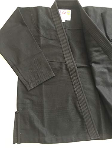 Certified Grappler BJJ Gi Black Premium calidad a juego puntada brasileña Jiu Jitsu Pearl Weave (A2)