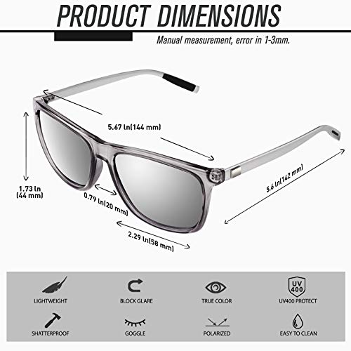 CGID cuadradas Retro Deportivas Diseñador Gafas de sol clásicas para hombres y mujeres Gafas de sol polarizadas Tonos Gafas Al-Mg Metal Templádos Ultra Light 100% UV400 Protección MJ33