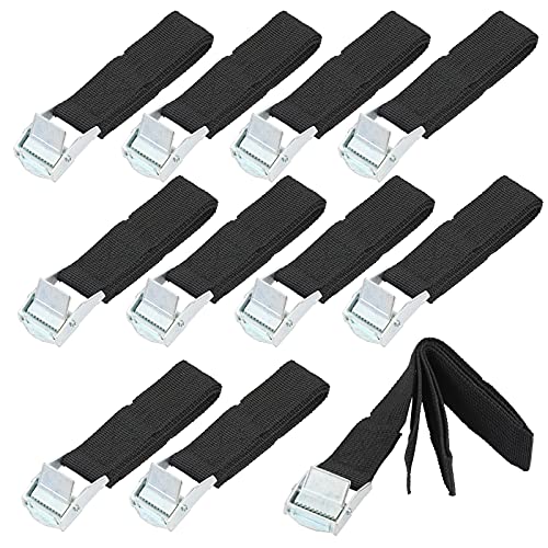 CHALA 10 PCS Correas de Amarre,Correas de Tensión de 65,5cm,Correas de Amarre Negras,Correas de Ancla,Cinta Transportadora para Equipaje de Motocicleta